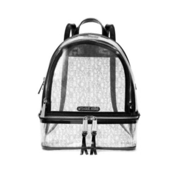 Clear pvc see through jelly MK MIchael Kors Rhea lg backpack bag purse knapsack - Picture 3 of 9